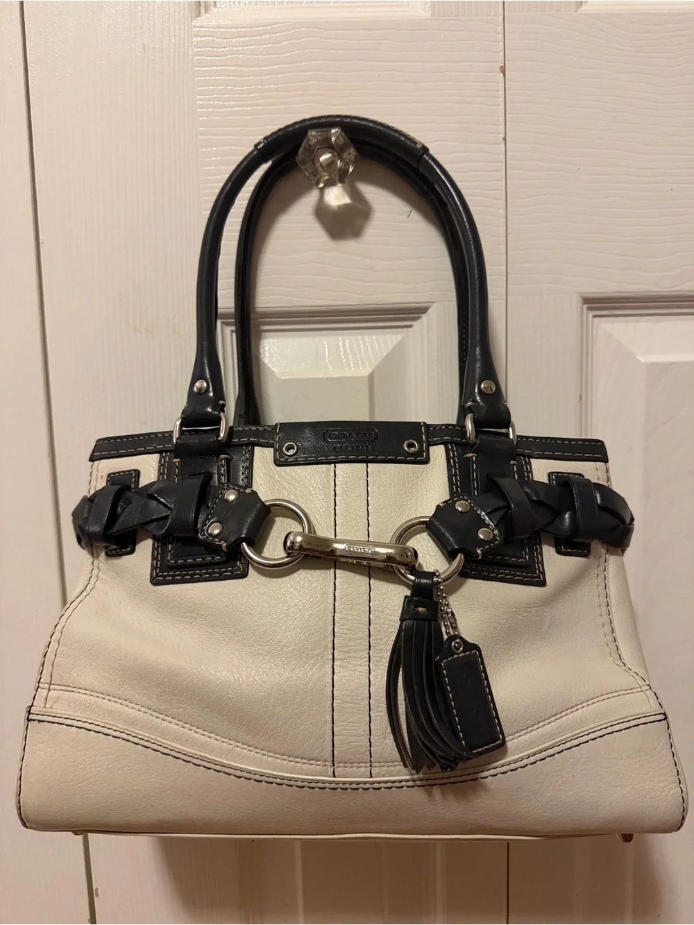 Send offers! Best offer accepted Vintage Coach Two-Tone Cream and Black Leather